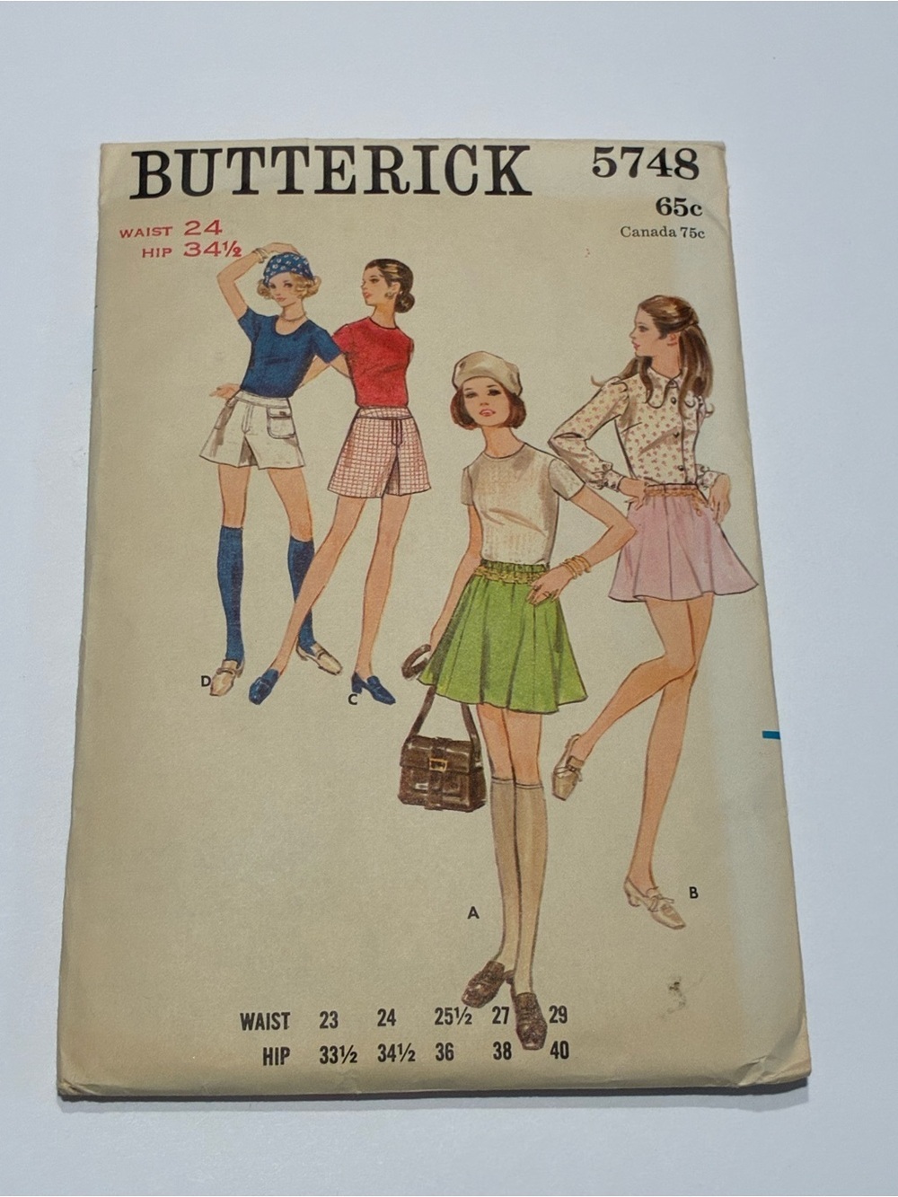 Vintage Butterick 5748 Uncut Factory Fold Mini Skirt & Pantskirt Sewing Pattern - Picture 5 of 11